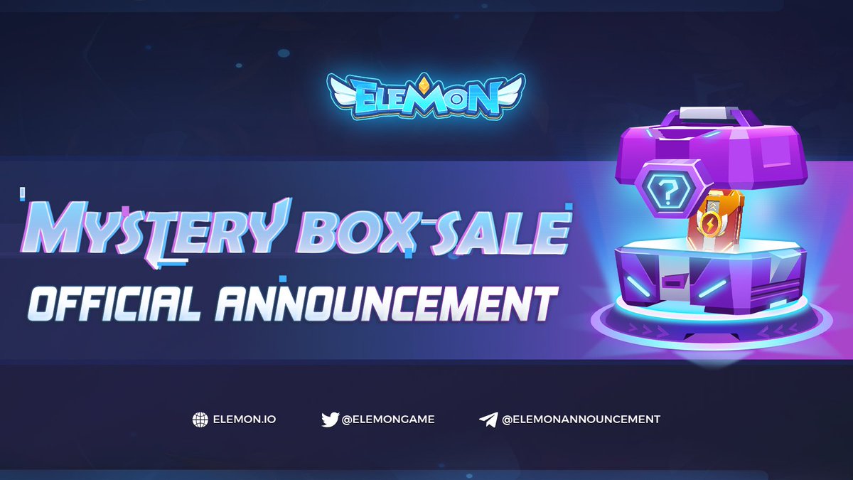 🔥OFFICIAL ANNOUNCEMENT ON ELEMON MYSTERY BOX SALE 🔥
 
👉Time: 2PM UTC Nov 23,2021 until all boxes are sold up
👉Price: 300 BUSD/Box 
👉Quantity: 20,000 
👉Each account can buy a maximum of 5 Boxes 
 
More details: elemon.substack.com/p/official-ann…