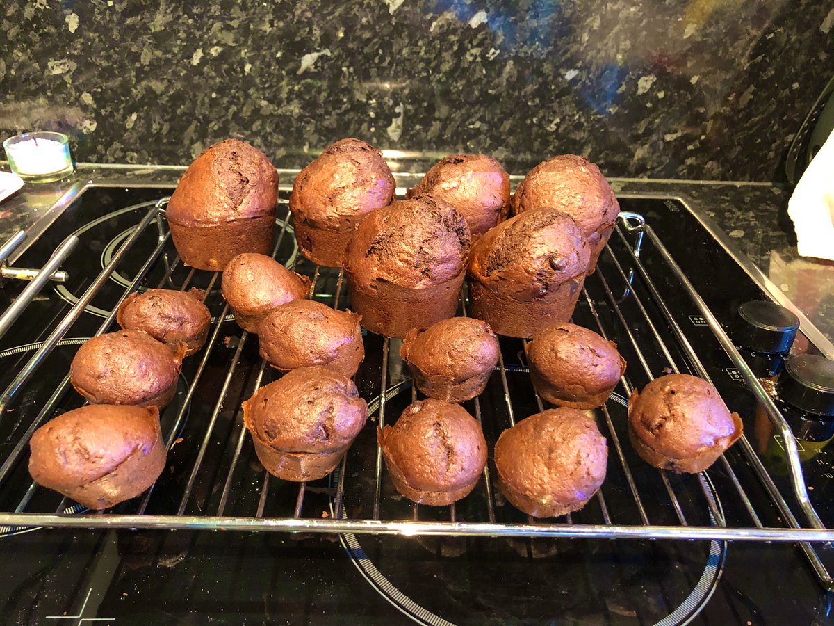 baking <a href="/Nigella_Lawson/">Nigella Lawson</a> chocolate and banana muffins on a Monday morning might almost make self isolation with an energetic 5 year old that bit more bearable 😀🧁