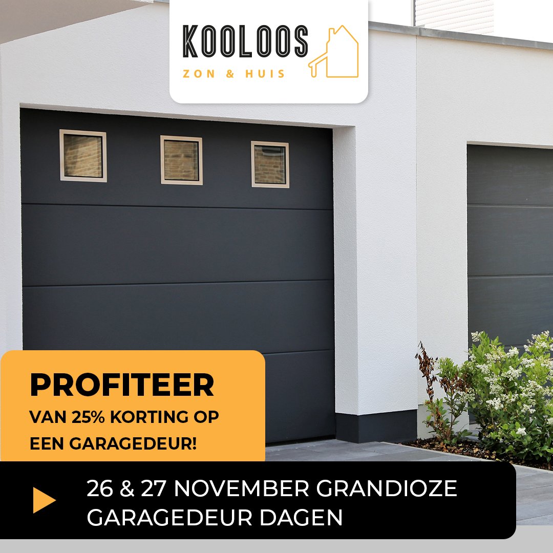 Aankomende vrijdag én zaterdag zijn de Grandioze Garagedeur Dagen van Novoferm! Dit houdt in dat u bij aanschaf van een geïsoleerde garagedeur 25% korting én een gratis LED-verlichtingslijst krijgt.  Kom langs in onze showroom en profiteer van het voordeel. 👋