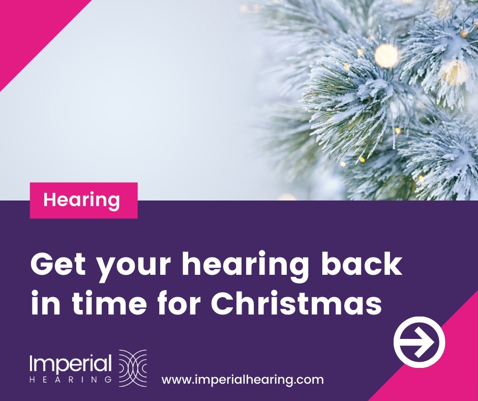 Get your hearing back in time for Christmas.
Book your hearing test with us NOW so that you can enjoy the sounds of sleigh bells, Christmas carols and squeals of delight from excited children 🎄
imperialhearing.com/book-appointme…
#hearforChristmas #hearingtest #hearingaids