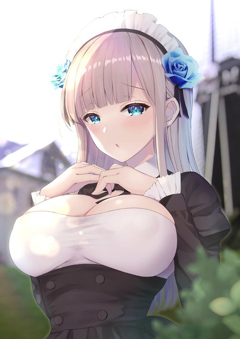 青薔薇メイドのお嬢様🌹久々に健全絵 