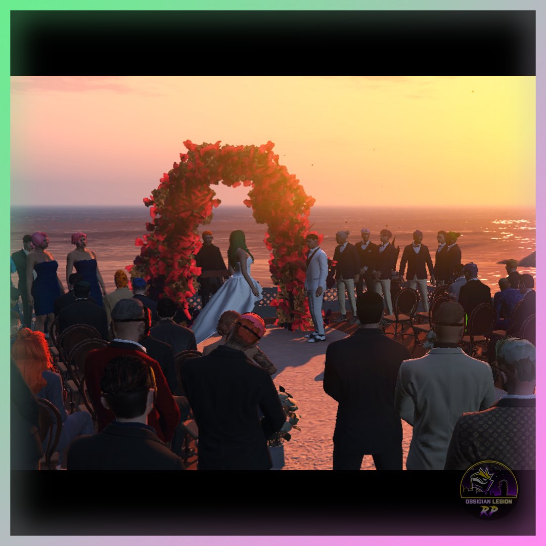 OLNRoleplay's tweet photo. "Till death do us part" Congratulations to the lovely couple, Jackie &amp; Loki! Our first wedding ceremony in OLRP!

Photo Credits: Darektion, Philip

#OLRP #ObsidianLegion #fivem #wedding #love https://t.co/BaeuKlOQmN