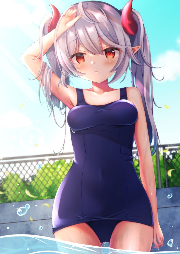 水着×ツインテ☀️
 #いいツインテールの日 