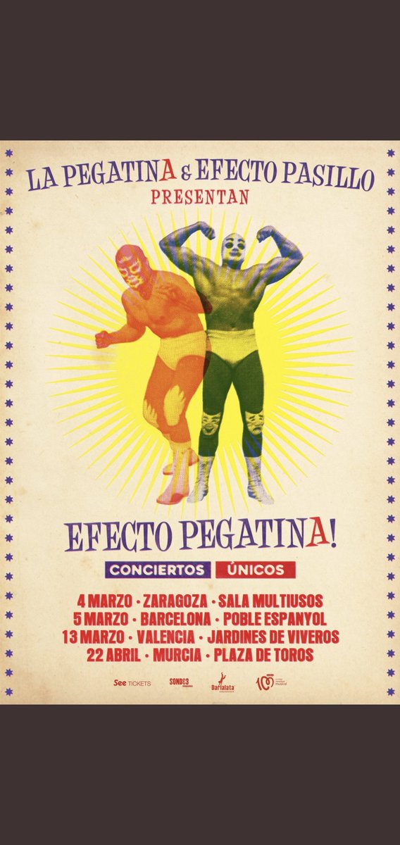 Las entradas están volando para la Gran fiesta de Efecto Pegatina 🎉 <a href="/lapegatina/">La Pegatina</a> y <a href="/efectopasillo/">Efecto Pasillo</a>

¿Quién se viene?

4 Marzo – #Zaragoza 
5 Marzo – #Barcelona 
13 Marzo – #Valencia 
22 Abril – #Murcia 

¡Que ganas! 

➡️ actuaragon.es/?p=17417