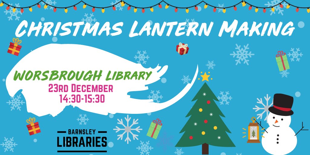 We have just the thing for your family to get you in the festive mood at Worsbrough Library 🎄❄️🎄 come and join us in the school holidays to create your very own Christmas lantern. It's free, but please book your place in advance here: barnsley.gov.uk/libraryevents
@CentralTeamArea