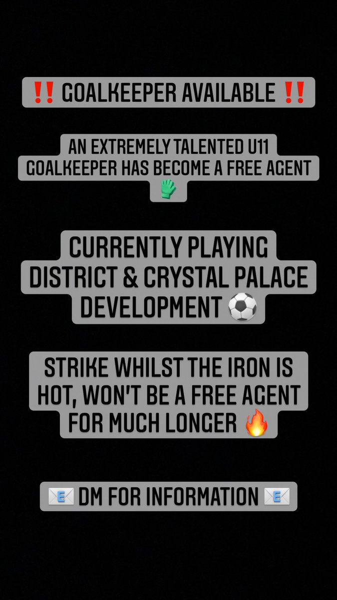 ‼️ Goalkeeper Available ‼️