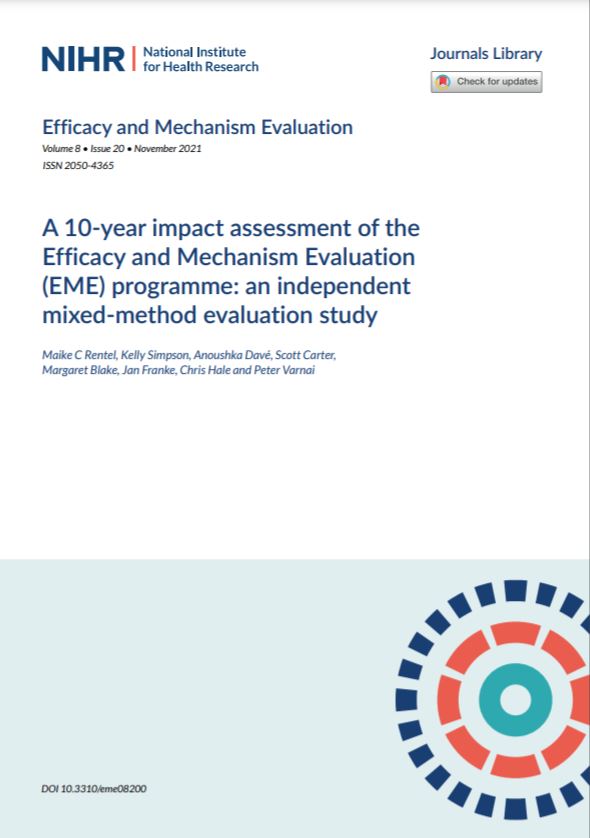 10 year evaluation of @The_MRC and @NIHRresearch EME programme published journalslibrary.nihr.ac.uk/eme/eme08200/#… ICYMI MRC evaluated the last 10 years of its translational research programme in 2019 mrc.ukri.org/publications/b…