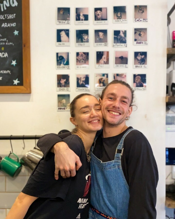 holyshotcoffee's tweet photo. Happy Monday from Liv, Ondřej, our Holy Dogs on the wall of fame, and from the rest of the Holy Shot family 💚🐾
.
.
.
.
.
#coffee #specialtycoffee #independentcoffeeshop #holyshot #holyshotcoffee #coffeeshop #coffeegram #coffeelove #london #londoncoffeeshops #cafe #coffee #ba… https://t.co/O28XPWyPcI