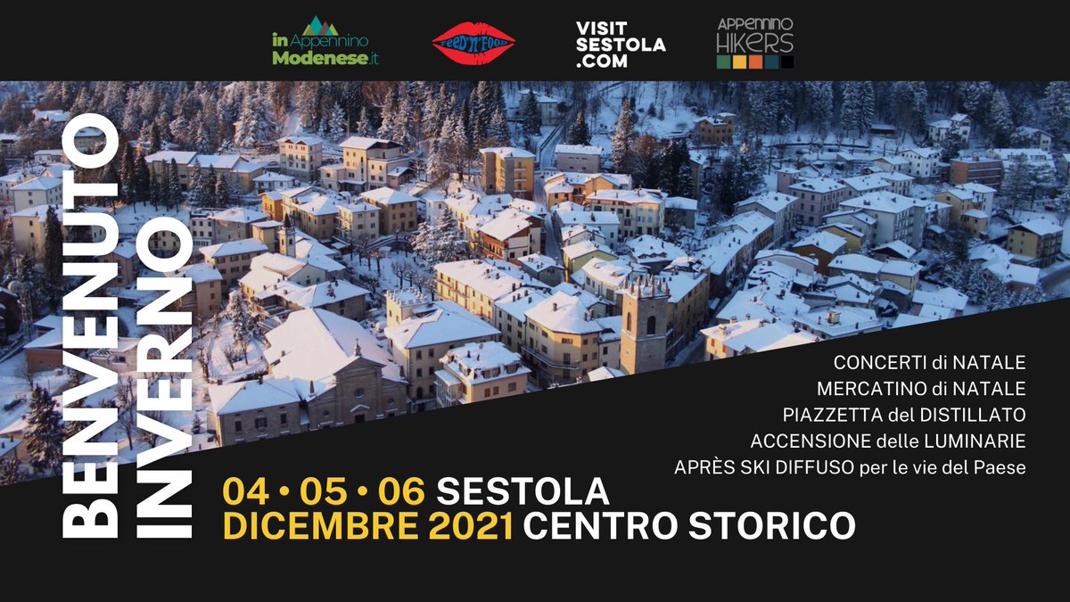 HotelTirolo's tweet photo. Dal 4 al 6 Dicembre torna a #Sestola la Festa di #BenvenutoInverno! 

Luminarie, musica, musei aperti, presentazione di documentari e libri, l'arrivo di Babbo Natale e tanto altro ancora! 

Info: https://t.co/Yxr0NYt9MV

#VisitSestola https://t.co/swWK6ZOh12