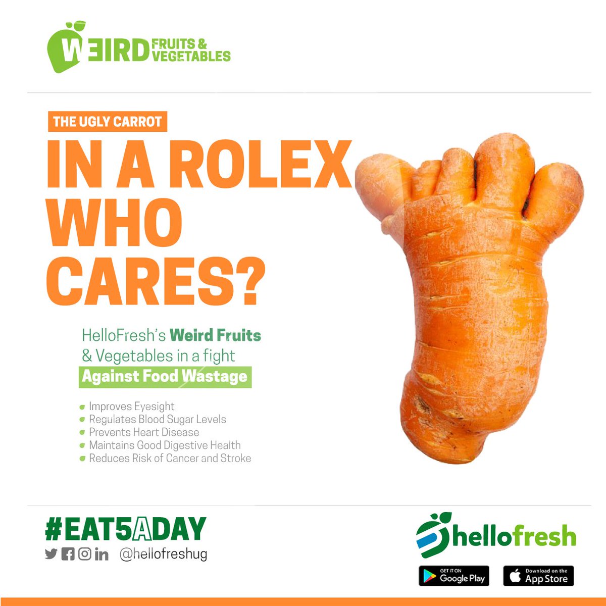 HelloFreshUg1's tweet photo. Would you buy the 'ugly' fruits and vegetables? #eat5aday #hellofreshug #Health #foodie #freshfruits #organic https://t.co/bwV07t9ZOS