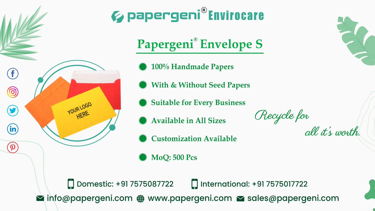 Papergeni1's tweet image. You are going to love these Recycled Handmade Paper Envelopes that are available for our clients in various attractive colors.
#papergeni #handmadeenvelope #madeinindia #ecofriendly #stationaryproducts #paperpen #localforvocal