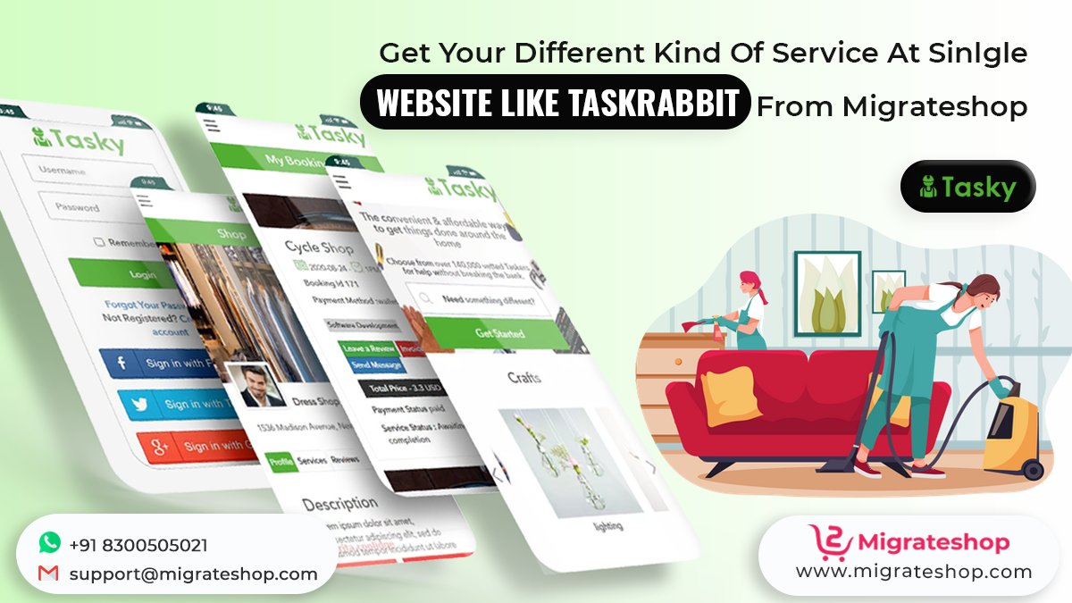 migrateshop's tweet image. Get Your Different Kind Of Service At Single Website Like Taskrabbit From Migrateshop
Click Here: bit.ly/2Rf5eML
#taskrabbit #taskrabbitclone #taskrabbitclonescript #taskrabbitcloneservicescript #taskrabbitcloneapp #service #servicemarketplacewebsite #migrateshop