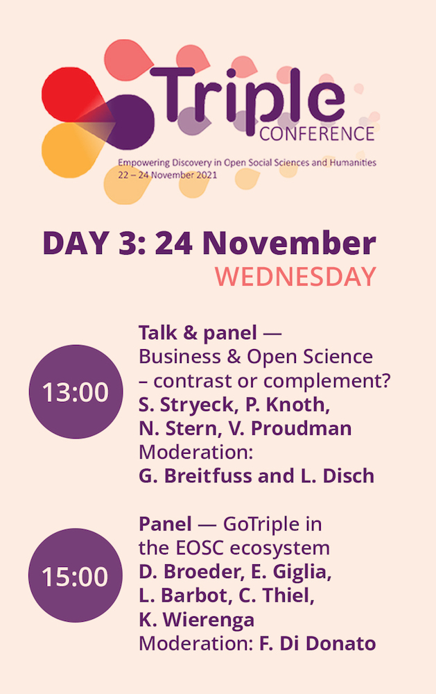 TripleEU's tweet photo. 📆 Today is the last day of our first #TripleConference. It starts at 1 pm CET with a session on #business &amp; #OpenScience and then a panel discussion on #GoTriple in the #EOSC system. 

🔔 Don't miss it! 

@Know_Center @ederinita 
@CNRsocial_ @IBLPAN @OPERASEU https://t.co/7LhuyRQxeX