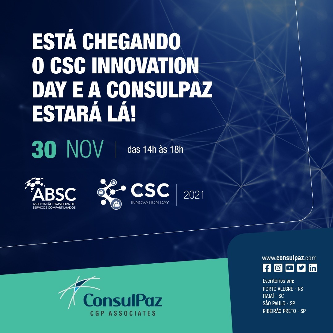 ConsulPaz's tweet photo. Participe do CSC Innovation Day e fique por dentro de todas as novidades sobre CSC e negócios.  

E mais… O evento marcará o lançamento do livro “Jornada CSC”.

Dia 30 de novembro de 2021.

Vai perder?

Saiba mais em https://t.co/R6ktJ7fBn6

#consulpaz #cscinnovationday https://t.co/8aaLY7le7l