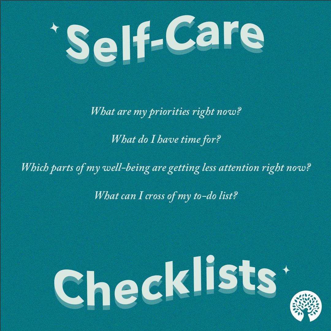 EatingRecovery's tweet photo. Make self-care a priority by exploring some of the items on this self-care checklist! Cross off what doesn’t fit your life right now and add the things that do: https://t.co/Eyreyz8GaF https://t.co/5muqJLAIbA