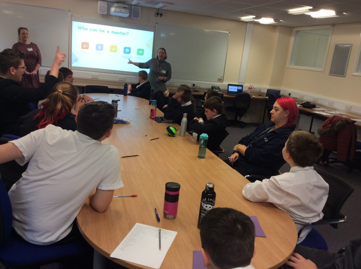 NorthcottSchool's tweet photo. Here are our Peer Mentors in their training session with Becky Braithwaite and Rachel Cooper, our trainers from Cornerhouse. #believebelongblossom https://t.co/a8Nw8BYWE0