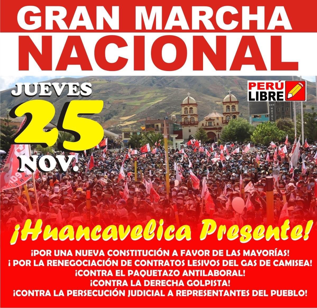 SinchePariona's tweet photo. Hermanos y hermanas, éste 25 de noviembre de 2021, participemos en la gran movilización nacional por una nueva Constitución y la renegociación del gas de Camisea. https://t.co/uM93eVoboT