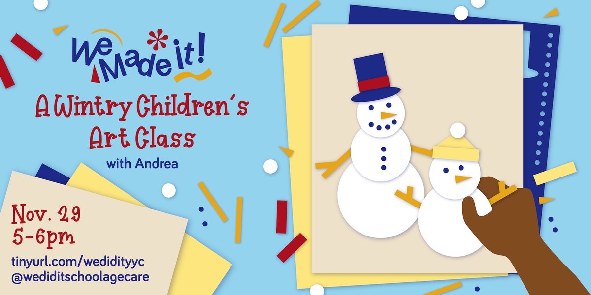wedidit3's tweet photo. Next Monday is our FREE online children’s art class! If you’ve got a child aged 5-10, sign them up for this fun, winter-themed class here on eventbrite: https://t.co/peY9lBhvwV
Nov 29 | 5-6 pm⁠
#yyckids #yyckidsevents #artclass #kidsevents #snowman #indooractivities #drawing https://t.co/QtmsoJejtB