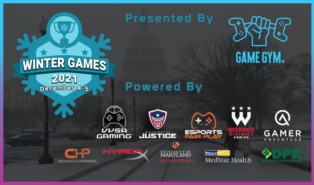 #DMVWinterGames21 are coming! ❄️

We're less than a couple weeks out and we can't wait for you to join us for another fantastic weekend!

✅ guest speakers
✅ exciting tourney action
✅ #HyperX giveaways

Benefiting <a href="/ChildrensNatl/">Children's National Hospital 🏥</a> 🙌🏼

Mark your calendars &amp; we'll see you Dec 4-5!