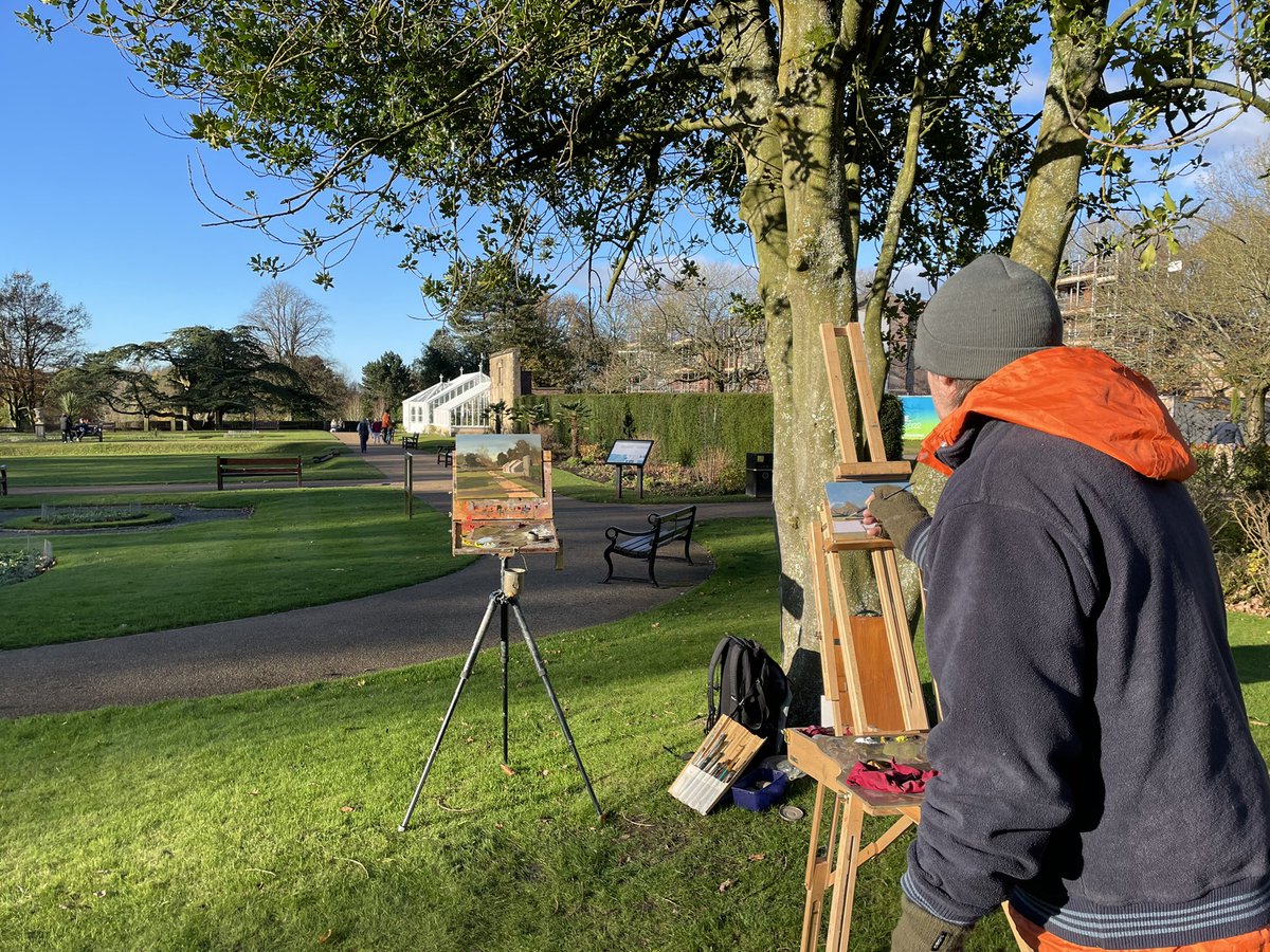 MJAshcroft's tweet photo. Had a lovely afternoon yesterday with the amazing artist and of course cricket legend @jackrussellart we even managed to have a paint in the lovely #wordenpark
 #pleinair #leyland @leyland_cc_academy @GuardianLeyland @Visitleyland @LeylandRetweet https://t.co/eq4vkBvoPX