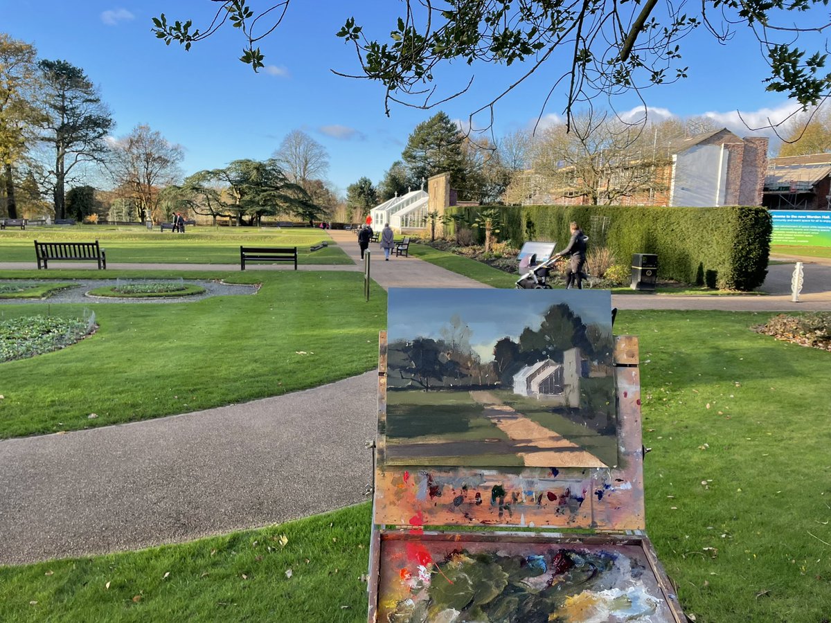 MJAshcroft's tweet photo. Had a lovely afternoon yesterday with the amazing artist and of course cricket legend @jackrussellart we even managed to have a paint in the lovely #wordenpark
 #pleinair #leyland @leyland_cc_academy @GuardianLeyland @Visitleyland @LeylandRetweet https://t.co/eq4vkBvoPX