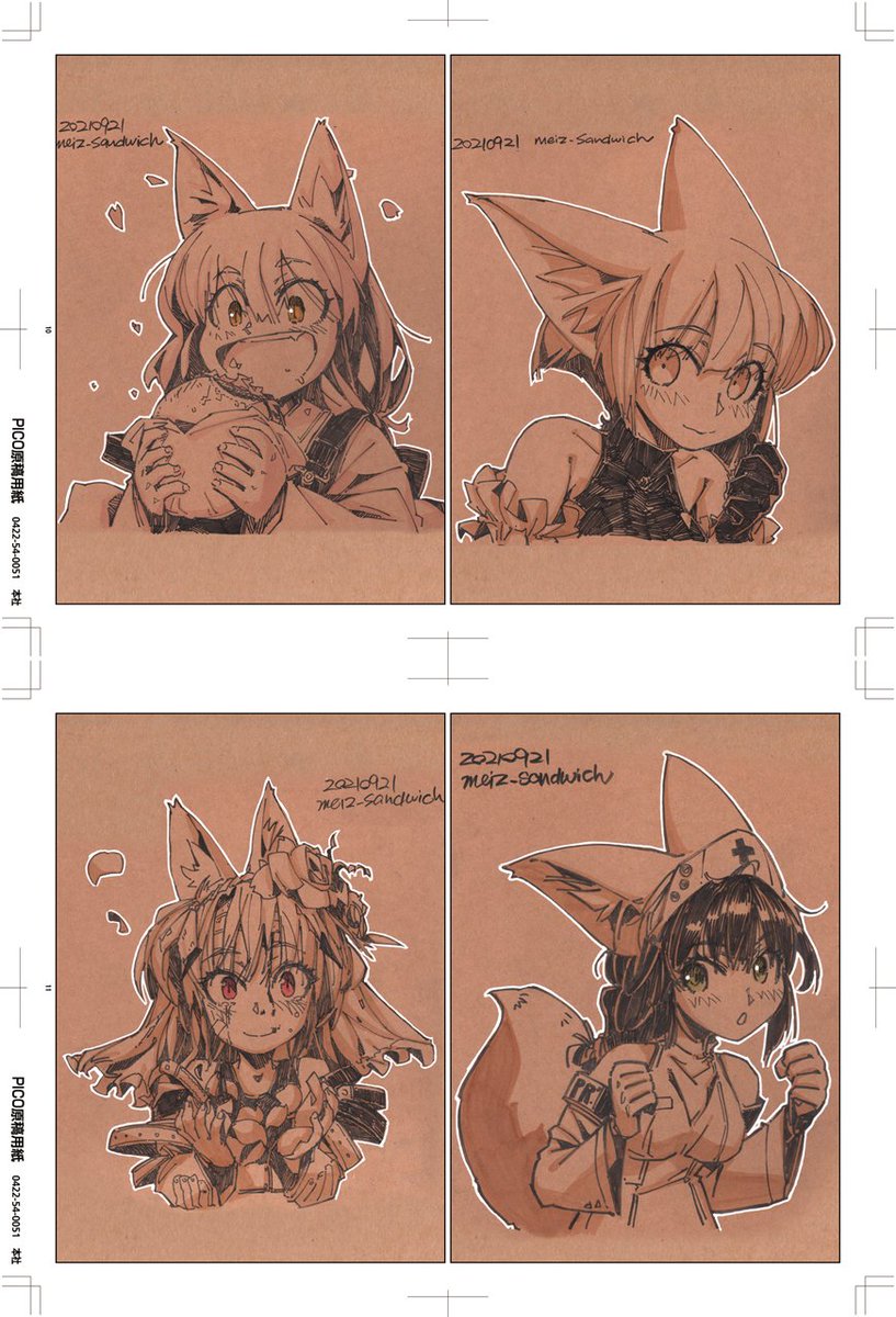 用紙を漁ってたら時間がない時にスクラップブックに描いた絵が12枚出てきた。一部途中だったので仕上げる。描く度にスキャン・公開・本のひな型挿入をしておかないと後でひどく面倒になると分かっているのに結局その通りになってる。
#狐娘 #落書き #マーカー 