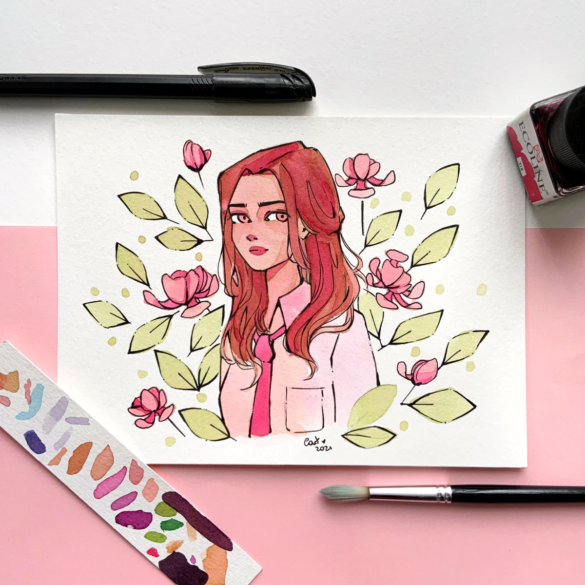 cvt_art's tweet photo. Dark academia

 #ecoline #watercolor #Watercolour #watercolorpainting #watercolourpainting #watercolors #Leafs #girl #ArtistOnTwitter #art #artist #cvtart https://t.co/wweUgJ80U1