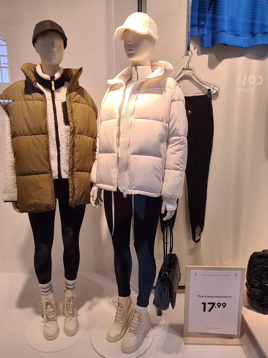 jstein_26's tweet photo. @hm Can you please help me find the jacket and boots online from the attached window picture (model on right) Thanks https://t.co/o5nr9PQ1iG