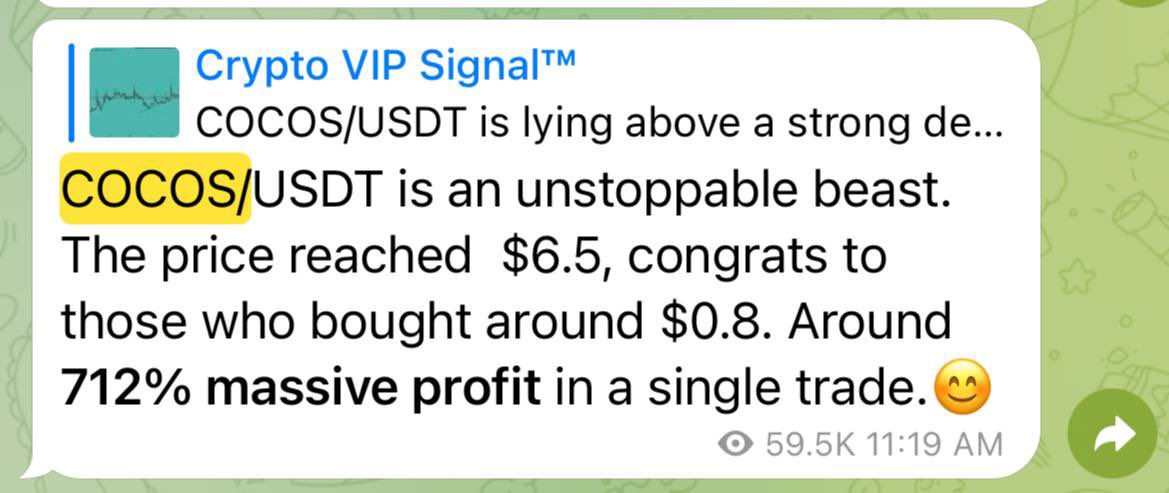 JrKripto's tweet photo. Dijital Oyun Platformu $COCOS 0,8$ seviyesinden kısa sürede 6,5$ seviyesine ulaşarak %700’lük artış gösterdi

Bu global kanalda, 10 Kasım tarihinde $COCOS 0,8$ seviyesindeyken paylaşıldı 

Bu tarz büyük hacimli kanalları takip etmenizde fayda var
Link👇
https://t.co/BlJxY1gV7T https://t.co/cufJ93zf17