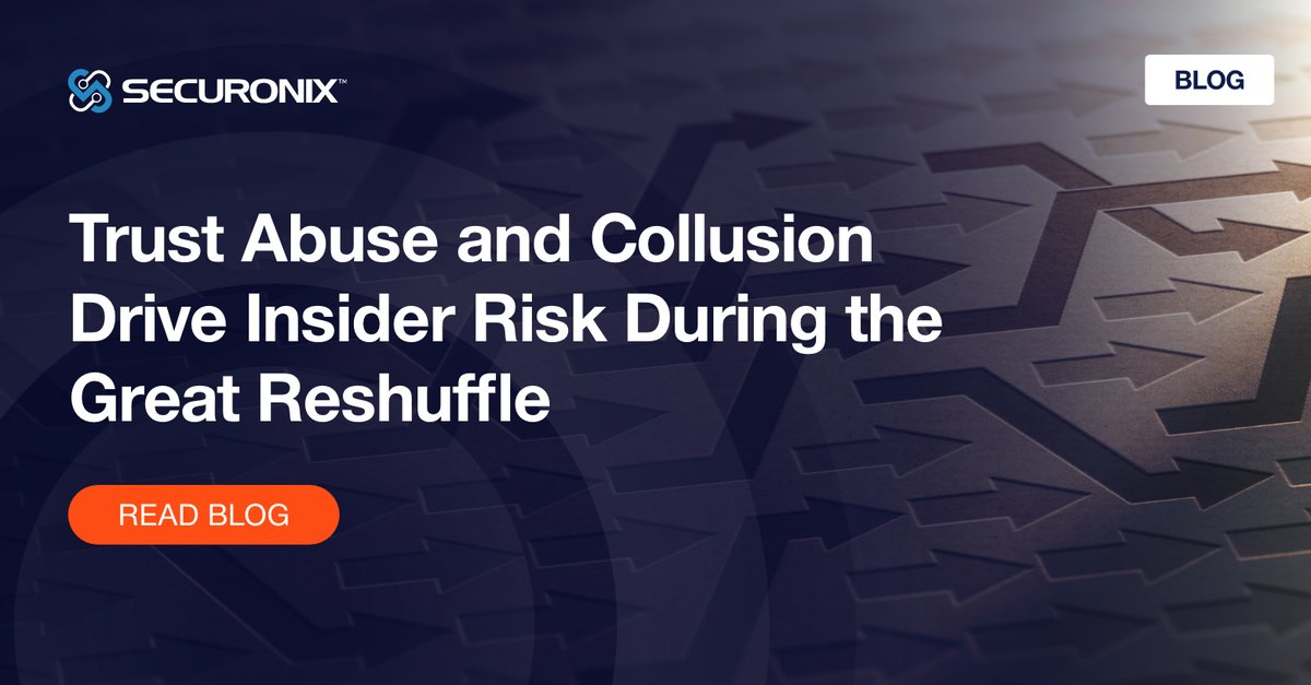 4.3 million Americans quit their jobs in August 2021, representing almost 3% of the US workforce, the biggest spike on record. In this blog, we share a few of the insider trends we have observed in the past year.
#CyberSecurity #InsiderThreat sc.securonix.com/u/iwsy5e