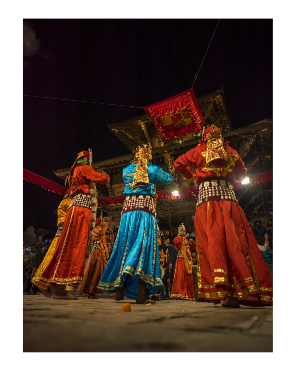 4SeasonTravel's tweet photo. Annual Kartik Naach of Patan, Nepal. A tradition dating back 380 years, held in the month of Kartik (mid-Oct/mid-Nov). This year it was over 8 nights, with this particular dance of the 7th night depicting 'Varaha Avatar' (defeat of Hiranyakshya). https://t.co/fZwLkby8lm
