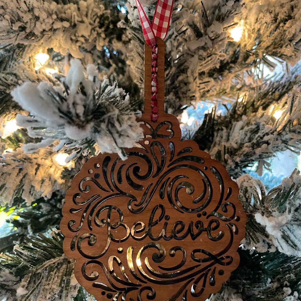 I finally have my Christmas ornaments listed!! Check them out!  And if you want any, go here: craftykrakenemporium.com #christmas #holidayseason #ornaments #wood #cherry #lasercut #treedecorations #holidaydecor