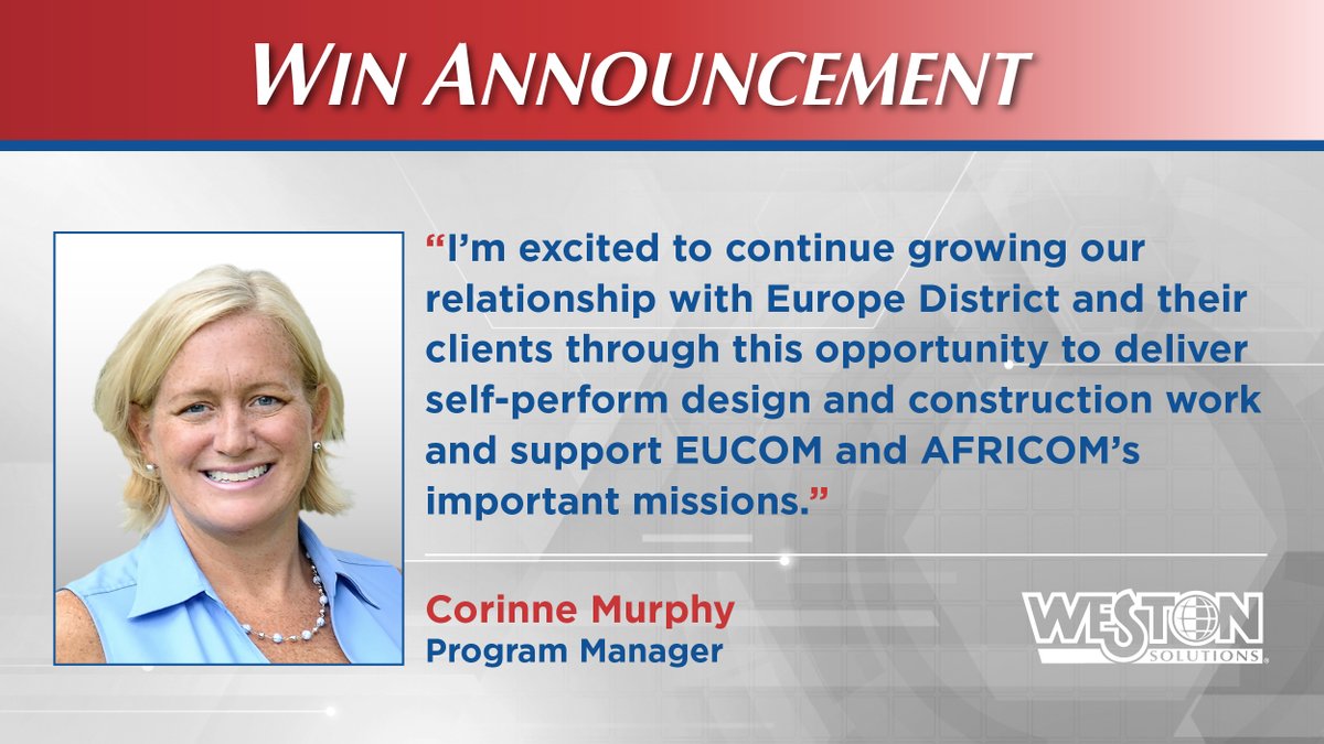 WestonSolutions's tweet image. Weston Solutions, Inc. was recently awarded the $97M Sensitive Compartmented Information Facility (SCIF) Construction Multiple Award Task Order Contract (MATOC) supporting EUCOM, AFRICOM, and Israel AORs. #win #secureconstruction #USACE #compliance #designbuild #designbidbuild
