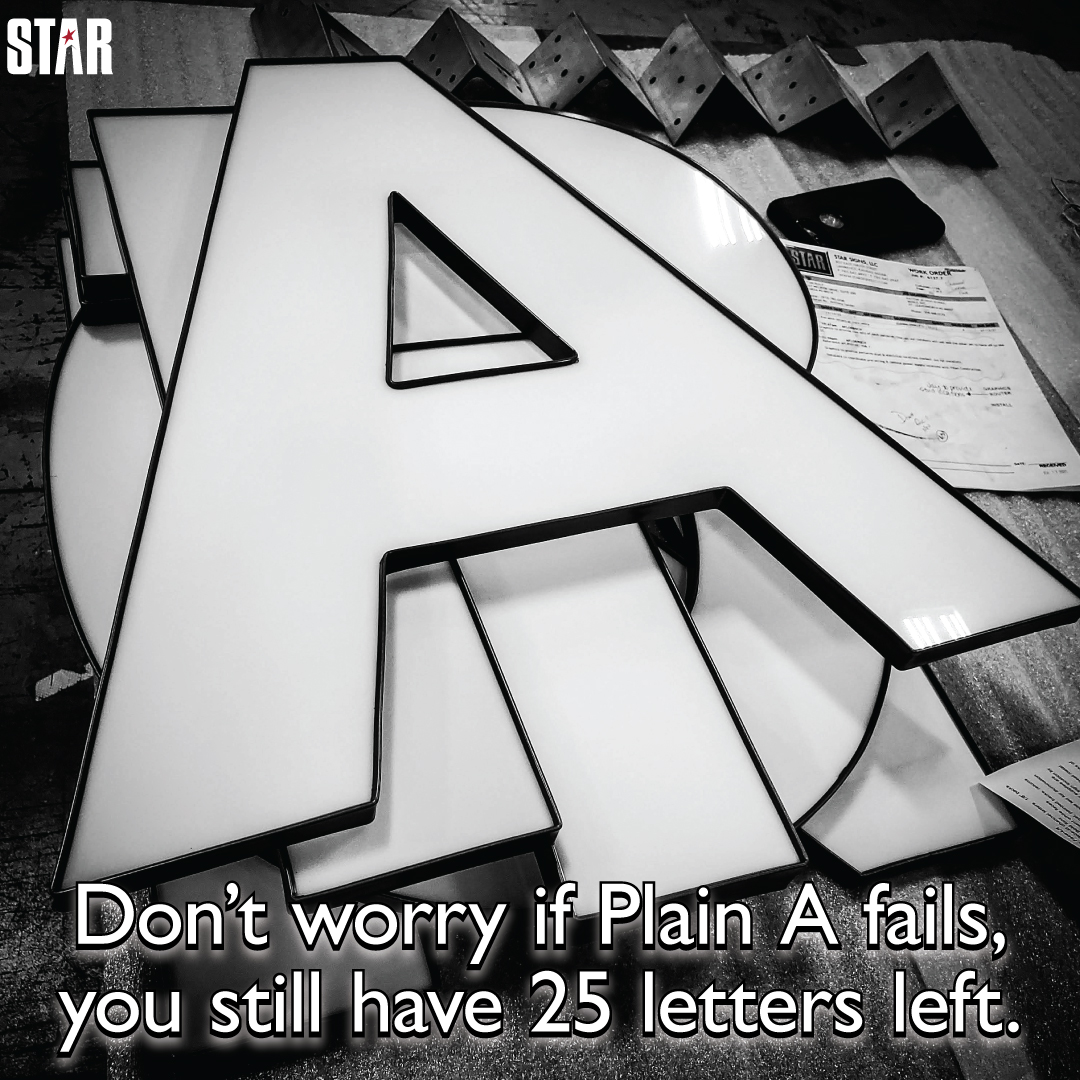 StarSignsLLC's tweet photo. #MotivationalMonday #StarBuilt #AcrylicLetters #TrimCap #ChannelLetters #Fabwork #CustomSigns #LawrenceKs #LetterOfTheDay #MetalWorks #SignMakers https://t.co/oHJVdrrz4M