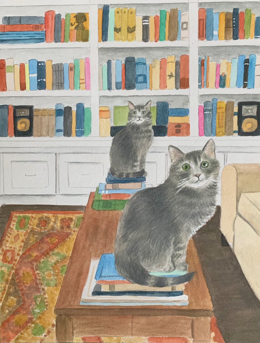 Here’s a common scene in our house - especially before dinner time.  We’ve been painting interiors in art class this month.  #livingwithlungcancer #lcsm