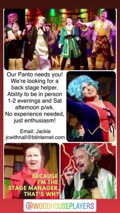 DramaGroups's tweet photo. Woodhouse Players - Our panto needs you! see https://t.co/XH5G8Ihl7H #OffBackStage @woodhouseplays - you can list your #OffBackStage notice on https://t.co/XH5G8Ihl7H absolutely free! message @DramaGroups or email contact@dramagroups.com #amdram https://t.co/w6cTXgLJ8I