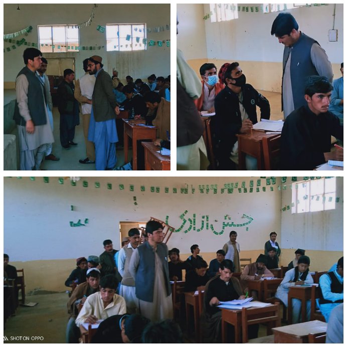 Deputy commissioner Musakhel visited Examination center of middle (8th),checked the security arrangements and other facilities provided to th exam staff and students, also asked students and staff for issues they are facing.
<a href="/ChiefSecretary/">Chief Secretary</a> <a href="/CommissionerZh1/">Commissioner Zhob</a>