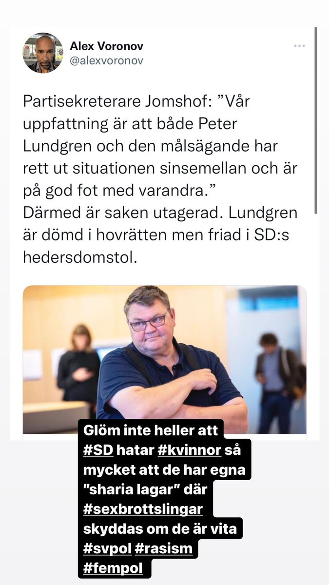 ozznujen's tweet photo. Ett parti med egna ”sharia lagar” och regler. @sdriks hatar kvinnor mer, mycket mer än dömda sexbrottslingar så länge den dömde är vit och röstar rätt. 🤷🏻‍♂️ #Hederskulturen har aldrig varit importerad, den är själva ”essensen” i deras parti och kultur. #svpol #fempol #heder #kultur https://t.co/cu4zSkEGxH