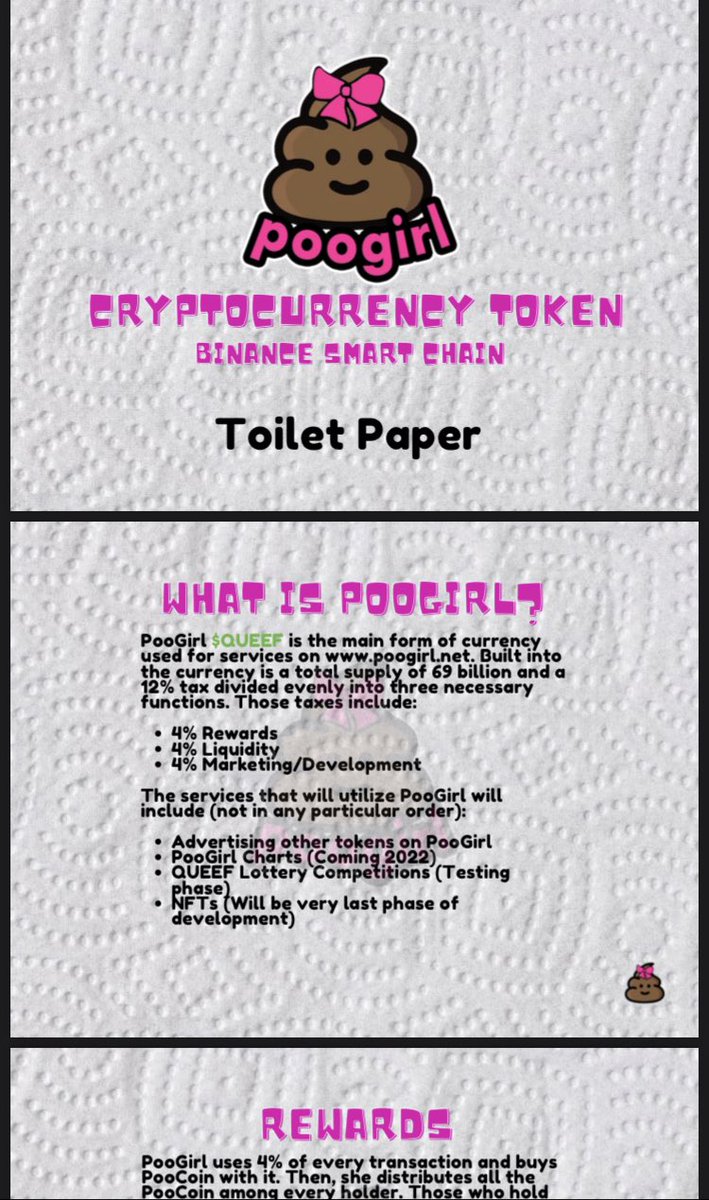 PooGirlToken's tweet photo. @BscGemSniper @PooGirlToken 💩💩💩 https://t.co/Boh28QeCKU