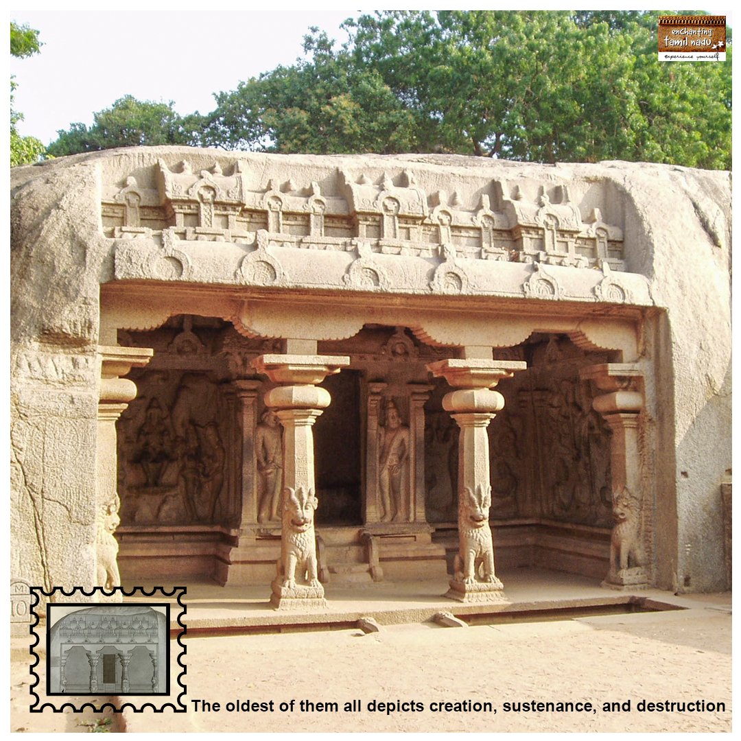 📍Monuments of Mamallapuram

#KnowOurHeritage 
The Pallava rulers created this set of sanctuaries, which were carved out of rock along the Coromandel coast in the 7th and 8th centuries. It is notable for its rathas, mandapas, and large open-air reliefs!