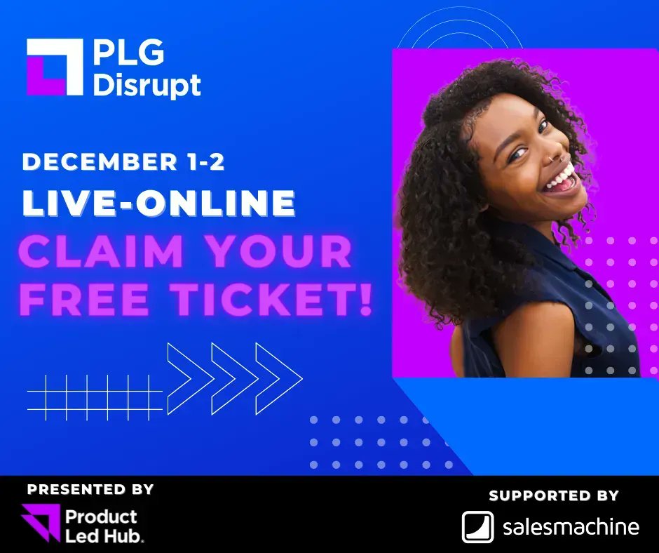 Salesmachine (@salesmachine_io) on Twitter photo ๐ <a href="/salesmachine_io/">Salesmachine</a> is partnering with must-attend event #PLGDisrupt, the annual rendez-vous organized by <a href="/productledhub/">Product-Led Growth Hub</a> on December 1-2 2021.
Wait no more ๐ claim your free ticket buff.ly/3CHFWsL
Live - Online, 2 days, 50+ speakers and over 40+ sessions. ๐ <a href="/salesmachine_io/">Salesmachine</a> is partnering with must-attend event #PLGDisrupt, the annual rendez-vous organized by <a href="/productledhub/">Product-Led Growth Hub</a> on December 1-2 2021.
Wait no more ๐ claim your free ticket buff.ly/3CHFWsL
Live - Online, 2 days, 50+ speakers and over 40+ sessions.