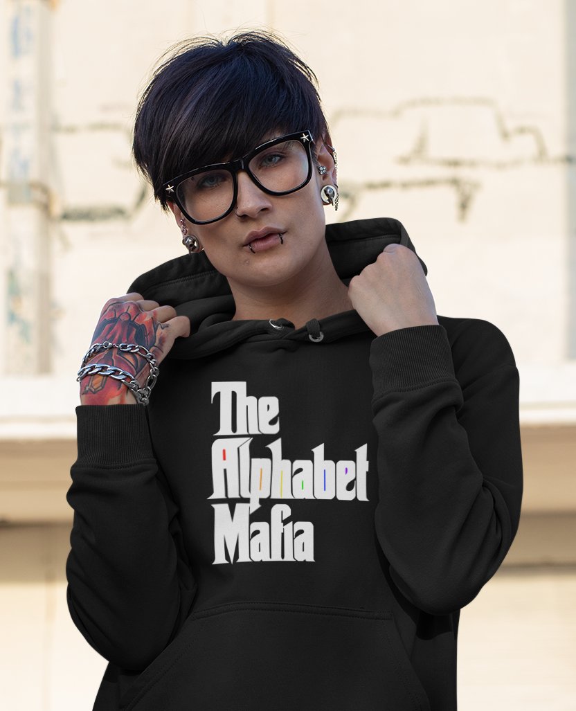 queergeekery's tweet image. Part of the 2SLGBTQIA community? You're in the Alphabet Mafia!  
.
.
.
.
.
#queerapparel #lgbtq #2slgbtqia #hoodie #tattoo #alphabetmafia #gaysmallbusiness #enby #instagay