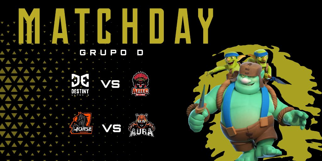 ZK League (@zk_league) on Twitter photo #CR | MATHDAY 💥
🛡 GRUPO D
📌Jornada 3
🆚 <a href="/DeS_ClashRoyale/">Destiny eSports</a> /<a href="/teamaztc/">Aztec Infernal 🔥</a>
📌Jornada 3
🆚 <a href="/HorseSports_GG/">Horse eSports</a> /<a href="/AuraCR_MX/">Aura Esports</a>
Quienes pasaran a playoff? 💣
#GoZK #CR | MATHDAY 💥
🛡 GRUPO D
📌Jornada 3
🆚 <a href="/DeS_ClashRoyale/">Destiny eSports</a> /<a href="/teamaztc/">Aztec Infernal 🔥</a>
📌Jornada 3
🆚 <a href="/HorseSports_GG/">Horse eSports</a> /<a href="/AuraCR_MX/">Aura Esports</a>
Quienes pasaran a playoff? 💣
#GoZK