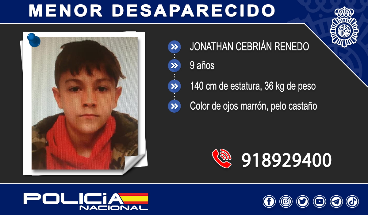 Adán, de 5 años; Izan, de 7 y Jonathan, de 9 años son hermanos y han desaparecido en #Aranjuez, #Madrid 

Si los has visto, por favor, llámanos 📞 918929400

Tu RT no cuesta nada y puede ayudar a encontrarlos 🙏