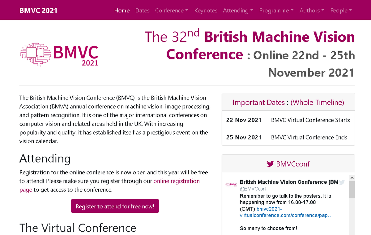 M. Alex O. Vasilescu (@alextensor) on Twitter photo Attend #BMVC2021 for free Nov 22-25, 2021
Keynote speaker: Andrew Zisserman, <a href="/Oxford_VGG/">Visual Geometry Group (VGG)</a>
Free registration:
bmvc2021-virtualconference.com
#computervision #AI #machinelearning #womenwhocode <a href="/CVPRConf/">CVPR News</a> <a href="/CVPR/">#CVPR2025</a> <a href="/ICCV_2021/">ICCV2021</a> <a href="/accv2020/">ACCV2020</a> <a href="/eccvconf/">European Conference on Computer Vision #ECCV2026</a> <a href="/NeurIPSConf/">NeurIPS Conference</a> <a href="/icpr2020milan/">icpr2020milan</a> <a href="/iclr_conf/">ICLR 2026</a> <a href="/icmlconf/">ICML Conference</a> Attend #BMVC2021 for free Nov 22-25, 2021
Keynote speaker: Andrew Zisserman, <a href="/Oxford_VGG/">Visual Geometry Group (VGG)</a>
Free registration:
bmvc2021-virtualconference.com
#computervision #AI #machinelearning #womenwhocode <a href="/CVPRConf/">CVPR News</a> <a href="/CVPR/">#CVPR2025</a> <a href="/ICCV_2021/">ICCV2021</a> <a href="/accv2020/">ACCV2020</a> <a href="/eccvconf/">European Conference on Computer Vision #ECCV2026</a> <a href="/NeurIPSConf/">NeurIPS Conference</a> <a href="/icpr2020milan/">icpr2020milan</a> <a href="/iclr_conf/">ICLR 2026</a> <a href="/icmlconf/">ICML Conference</a>