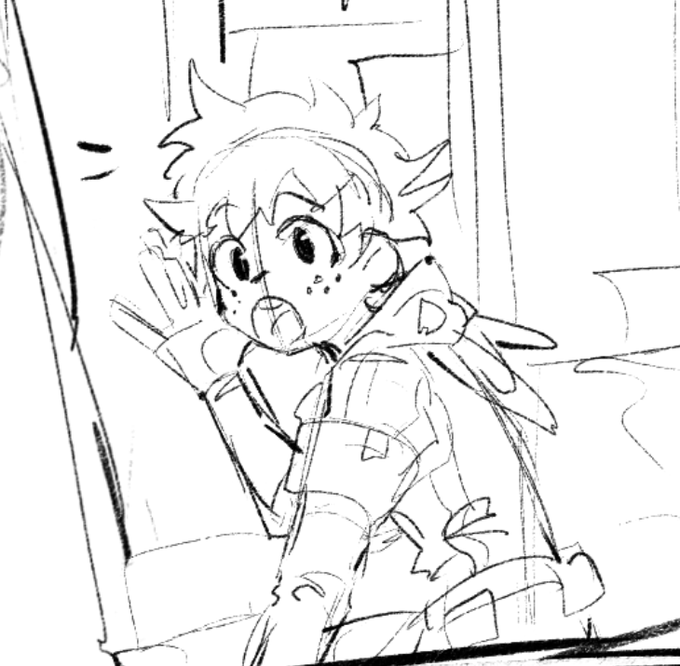 tiny deku in the back 