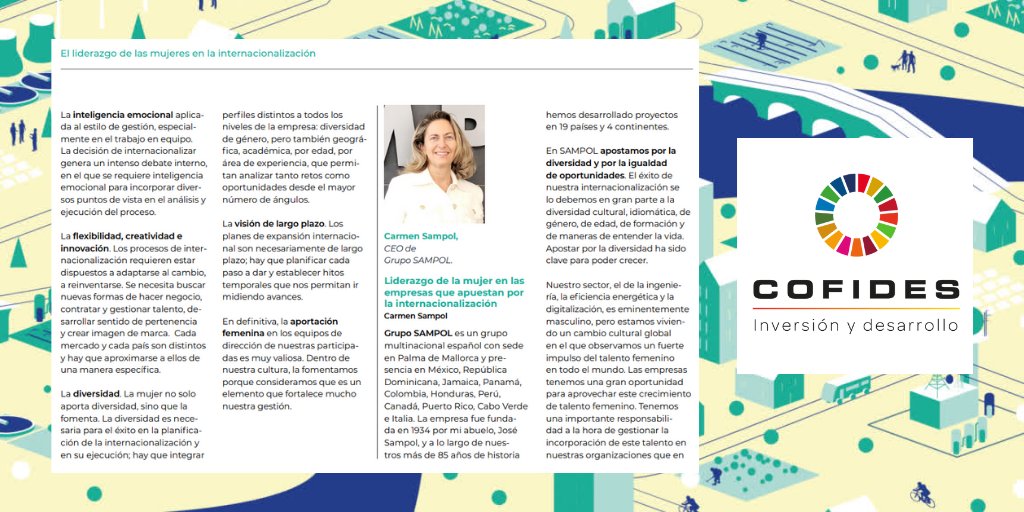 COFIDES's tweet photo. COFIDES tiene el convencimiento de que las empresas que integran a las mujeres ofrecen un mayor valor, eficiencia y rentabilidad | Carmen Sampol, CEO de @SampolEnergia nos explica la contribución femenina a la internacionalización en #Memoria2020 ➡️ https://t.co/77t06WkeEQ https://t.co/0JsZ58imkE