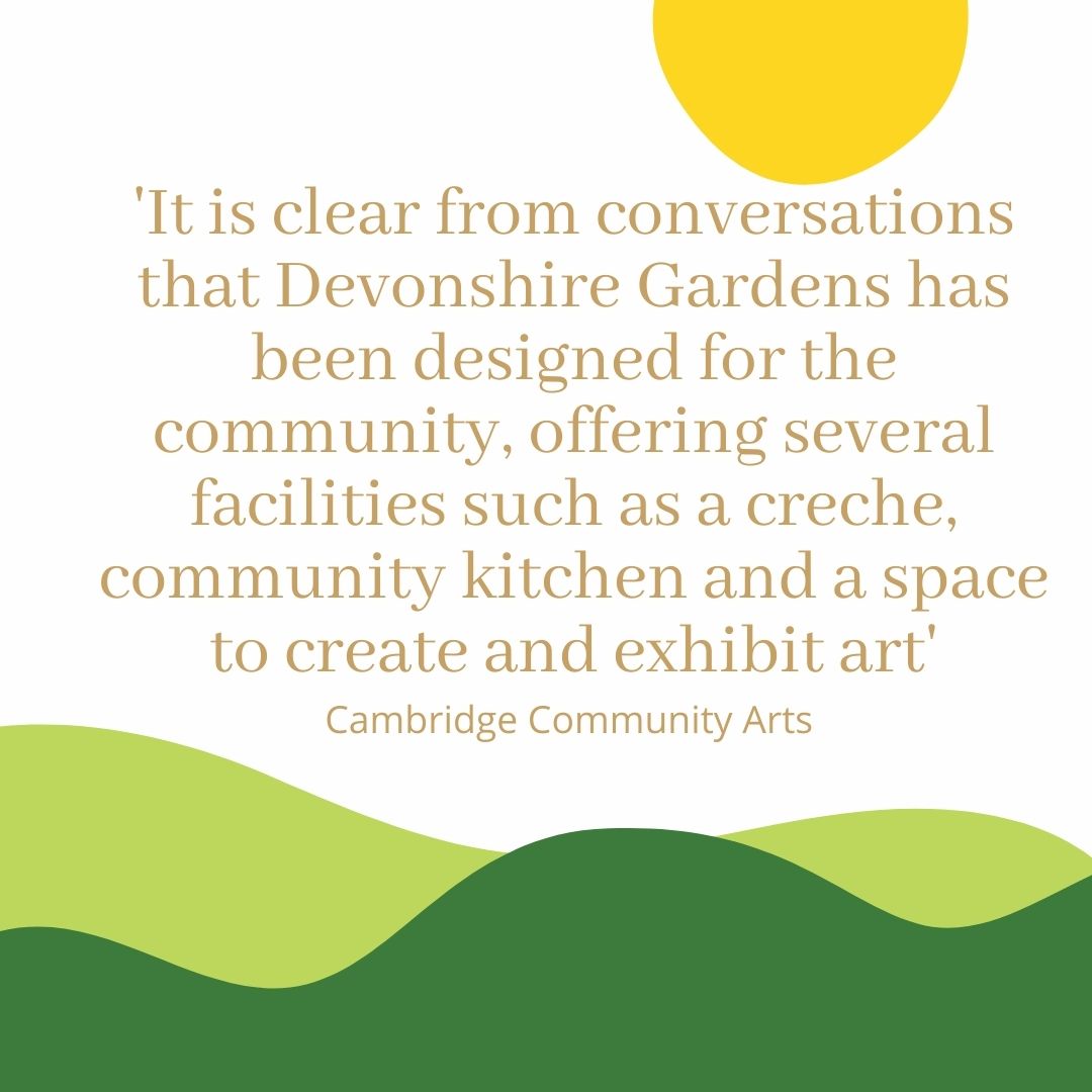 Space to be creative is so important for mental wellbeing. We are glad that @camcreate can see this reflected in our plans. #Community #Sustainability #MillRoad #ArtExhibit #Cambridge