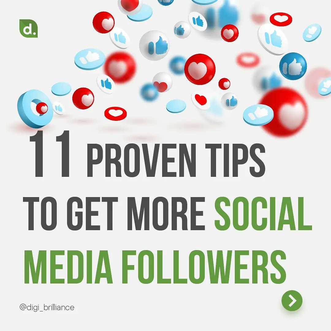 BrillianceDigi's tweet photo. 11 proven tips to get more social media followers.
.
.
.
.
#digitalmarketing #marketing #socialmediamarketing #socialmedia #business #marketingdigital #branding #seo #instagram #advertising #onlinemarketing #entrepreneur #digital #contentmarketing #marketingstrategy https://t.co/j1SIISylGq