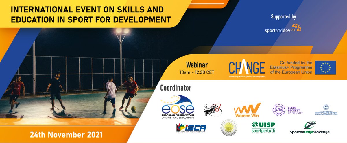 sportanddev's tweet photo. ✔️Event tomorrow!
Join @Change_Sport_EU on 24 Nov for their final conference to discuss how to build the capacity of the workforce in the sport for development field.

https://t.co/RTehflsXL7 https://t.co/cs0CeK5wUh